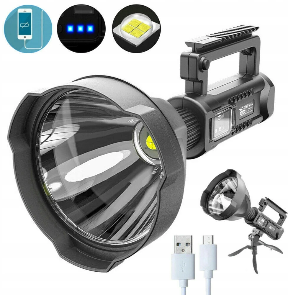 Bez Marki FLASHLIGHT prožektorių stovas POWERFUL LED XHP50 USB
