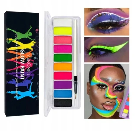 Bez Marki Fluorescencinės dažų rinkinys veidui ir kūnui, 10 spalvų