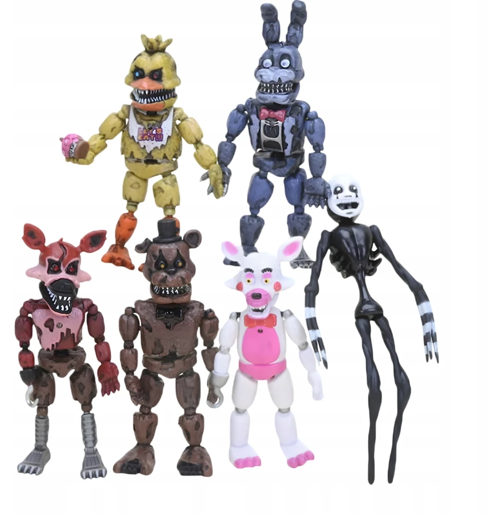 Bez Marki FNAF veiksmo figūrėlė 6 vnt. įvairiaspalvis plastikas vaikams nuo 5 metų