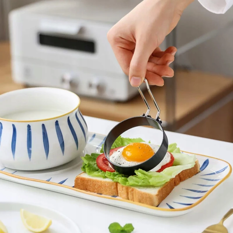 Bez Marki Forma kiaušinių, omletų ir blynų kepimui, nerūdijančio plieno + teptukas, 4 vnt.