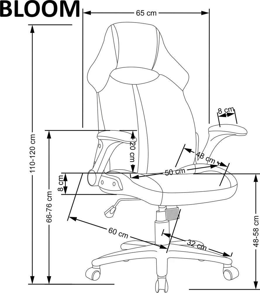 Bez Marki FOTEL BIUROWY BLOMO SZARO-JUODA ERGONOMICZNY SUKAMASIS Krzesło TKANINA