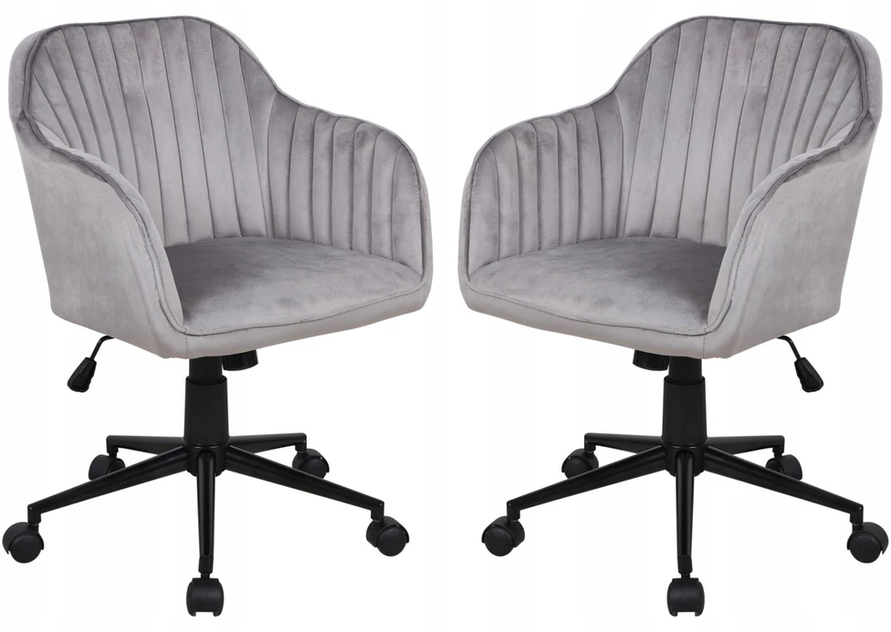 Bez Marki Fotel Biurowy MAYA Velvet Pilka – Elegancki Fotel Obrotowy do Biura i Domu