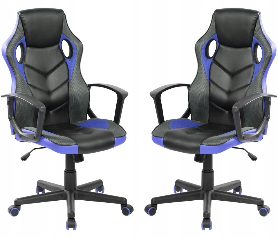 Bez Marki Fotel Obrotowy BRAZIL Fotel Gamingowy Biuro Ergonomiczny Juodai-Mėlyna