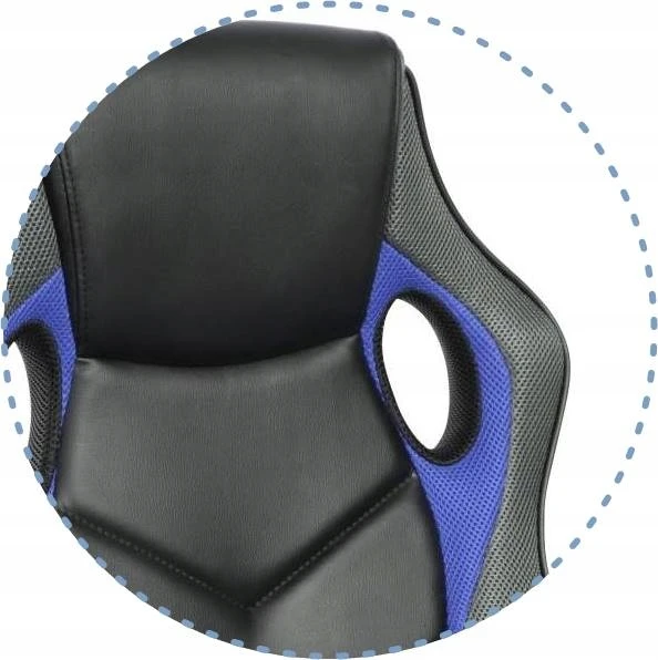 Bez Marki Fotel Obrotowy BRAZIL Fotel Gamingowy Biuro Ergonomiczny Juodai-Mėlyna