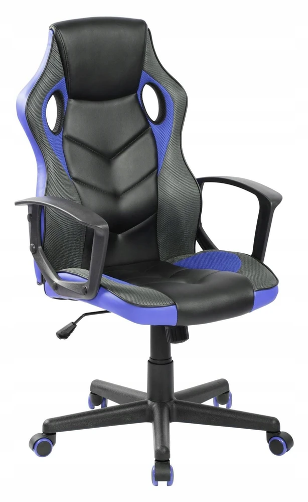 Bez Marki Fotel Obrotowy BRAZIL Fotel Gamingowy Biuro Ergonomiczny Juodai-Mėlyna