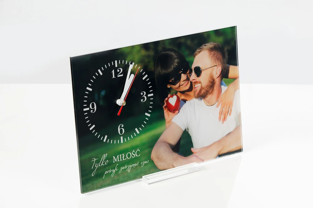 Bez Marki Foto-zegar su zdjęciem na szkle akrylowym 15x20