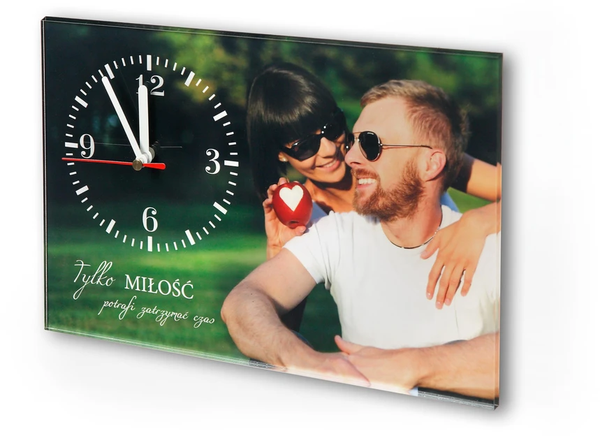 Bez Marki Foto-zegar su zdjęciem na szkle akrylowym 15x20