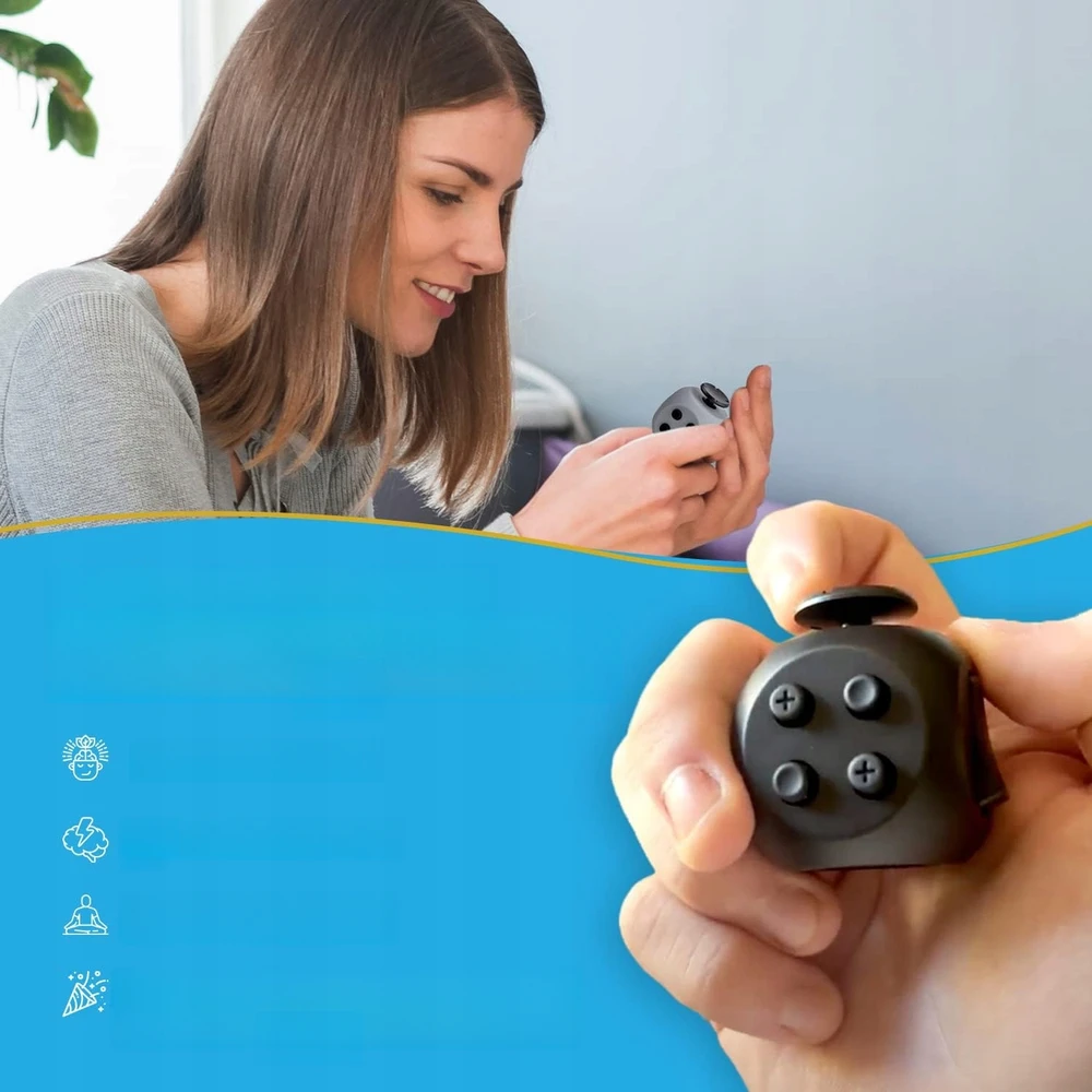 Bez Marki Fube Fidget Cube: 6 pusių tylus ir garsinis streso mažinimas suaugusiems ir vaikams