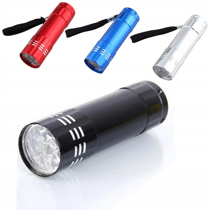 Bez Marki GALINGAS LED MINI ALUMINIUMINIS BLYBINĖLIS VANDENIUI ATSPIRUS KIŠENINIS RAKTŲ PAKAKAS 9xLED