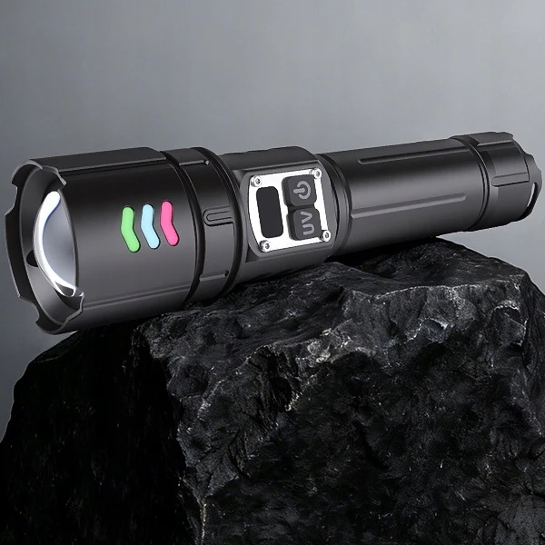 Bez Marki GALINGAS taktinis LED žibintuvėlis, Įkraunamas ZOOM+UV PAIEŠKA 2 viename, DOVANAI