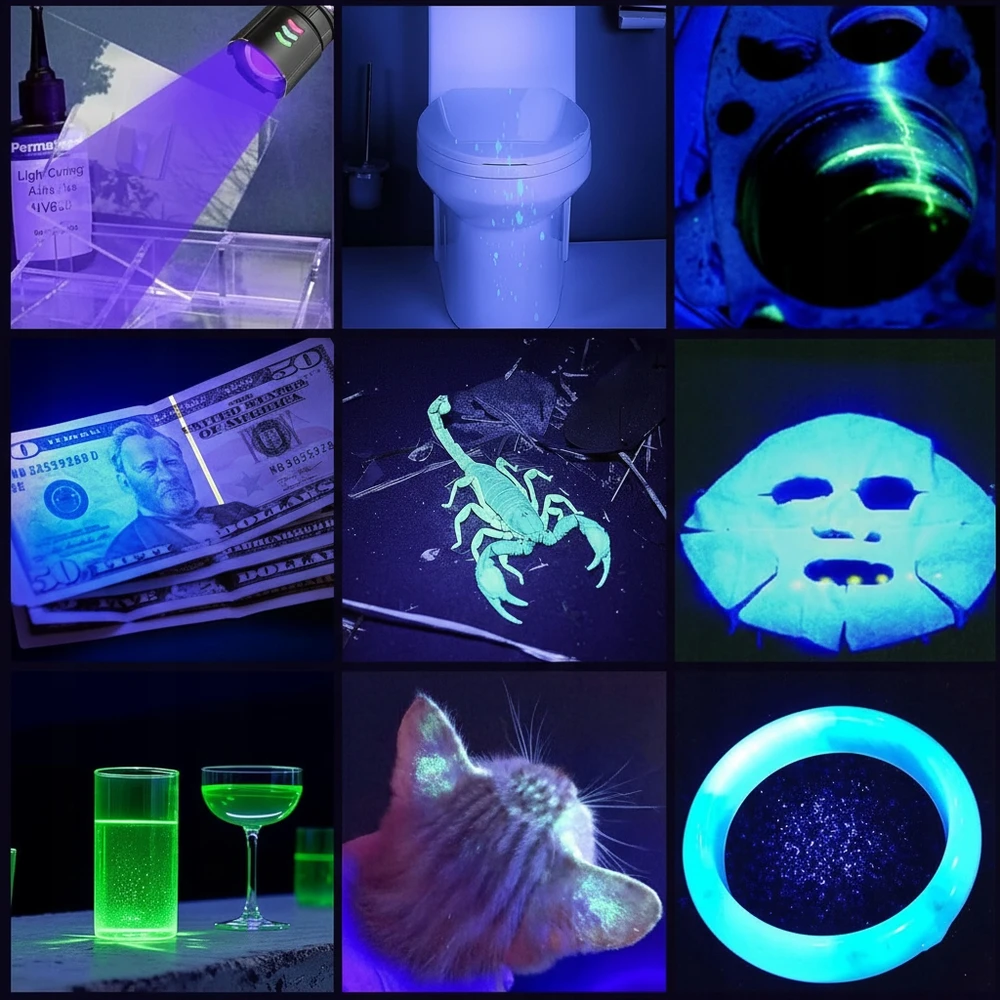 Bez Marki GALINGAS taktinis LED žibintuvėlis, Įkraunamas ZOOM+UV PAIEŠKA 2 viename, DOVANAI