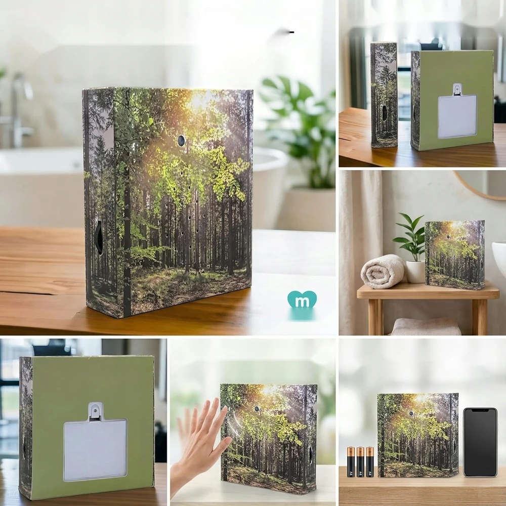 Bez Marki GARSIAKARBINIS 12X12CM GARMOS GARSAS JUDĖJIMO JUTIKLIS ATSIPADĖJIMAS RAMINANTIS MIŠKAS