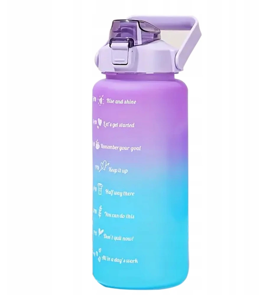 Bez Marki Oem Vanduo bottle with a straw with a motivational measuring 2L RC-K-992 violetinė mėlynas