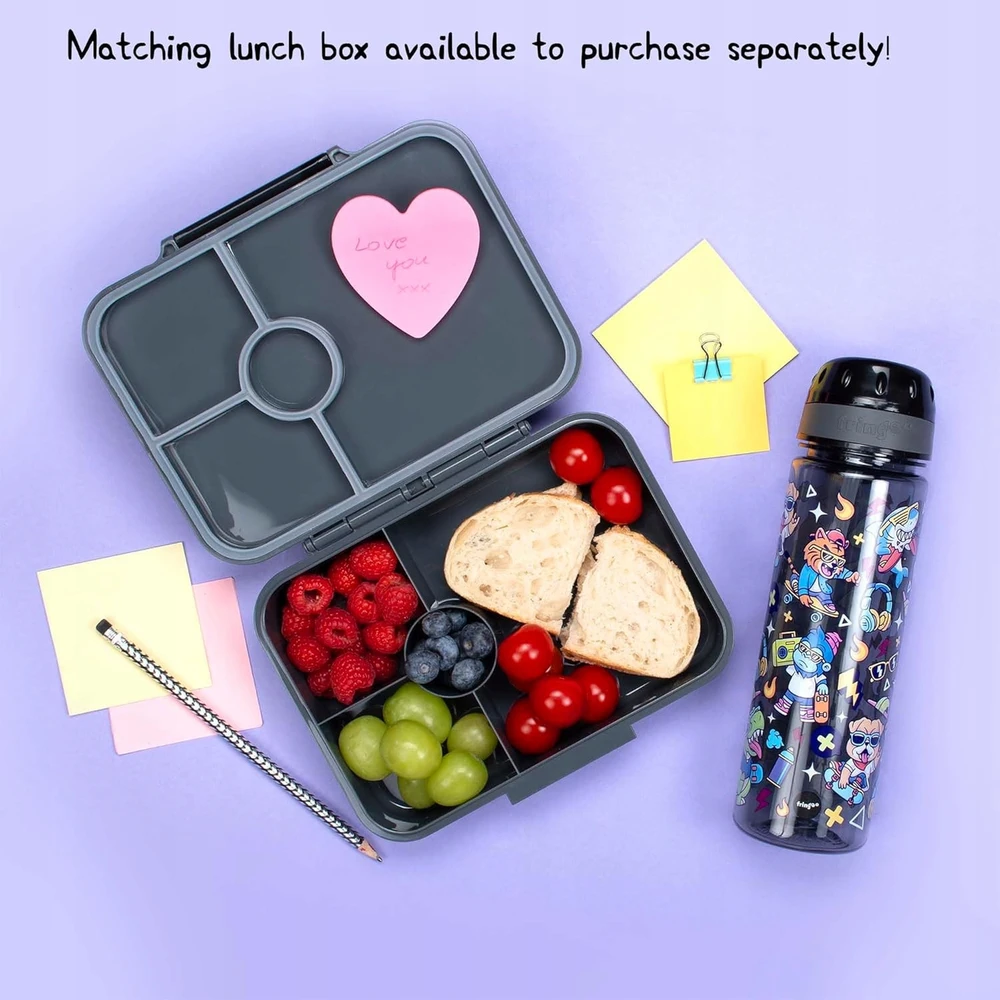 Bez Marki Gertuvė Vandeniui 650 ml Sandari su Šiaudeliu Vaikams Be BPA — gertuvė mokyklai, sportinė gertuvė, gėrimų talpykla, mokyklinės prekės, gertuvė su laikikliu, gertuvė moksleiviui, violetinė vaikiška gertuvė