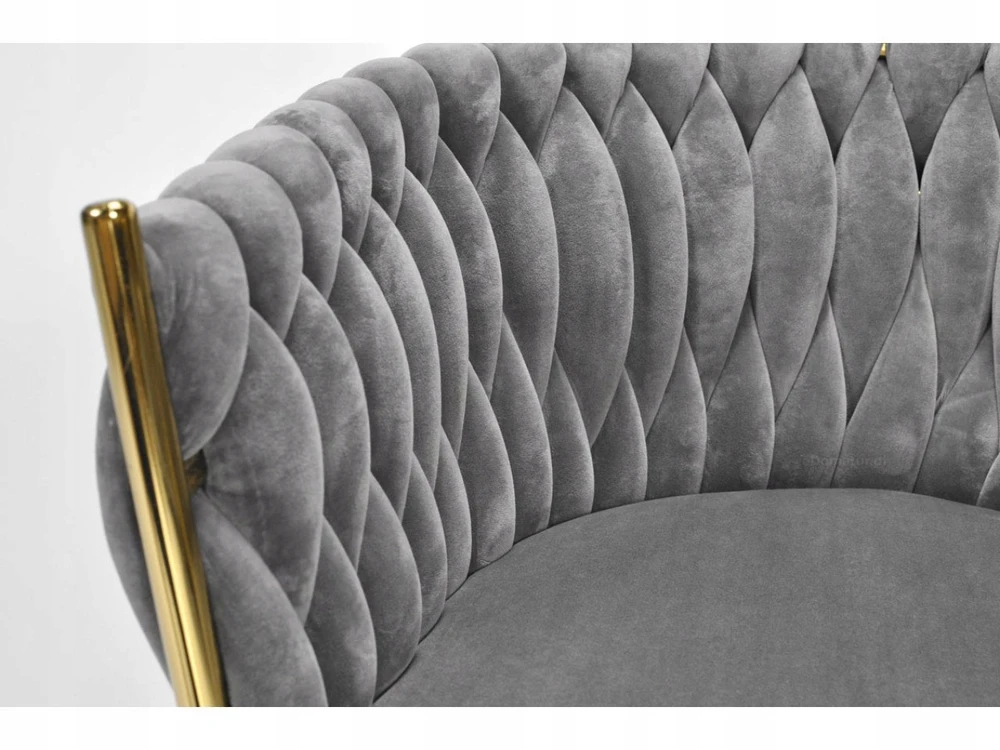 Bez Marki Glamour Kėdė Pilkas Velvet – Auksinėmis Kojomis, Woven Modernus Dizainas