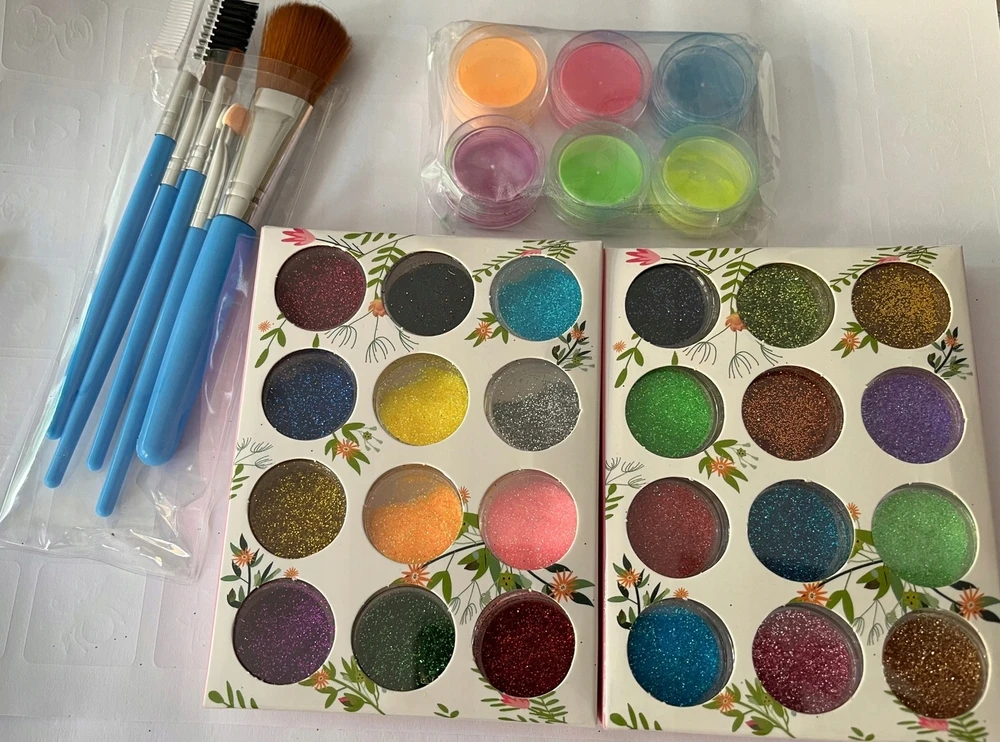 Bez Marki GLITTER TATTOO RINKINYS, PLAUNAMI GLITTER ŠABLONAI VAIKAMS