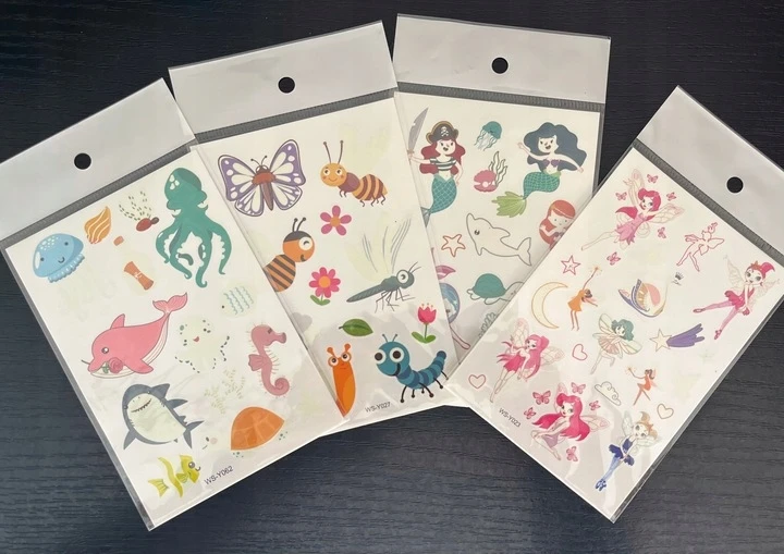 Bez Marki GLITTER TATTOO RINKINYS, PLAUNAMI GLITTER ŠABLONAI VAIKAMS