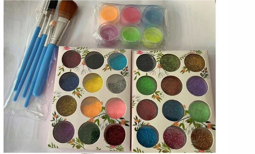 Bez Marki GLITTER TATUiruočių rinkinys, PLAUNAMI ŠABLONAI, TATUiruotės VAIKAMS