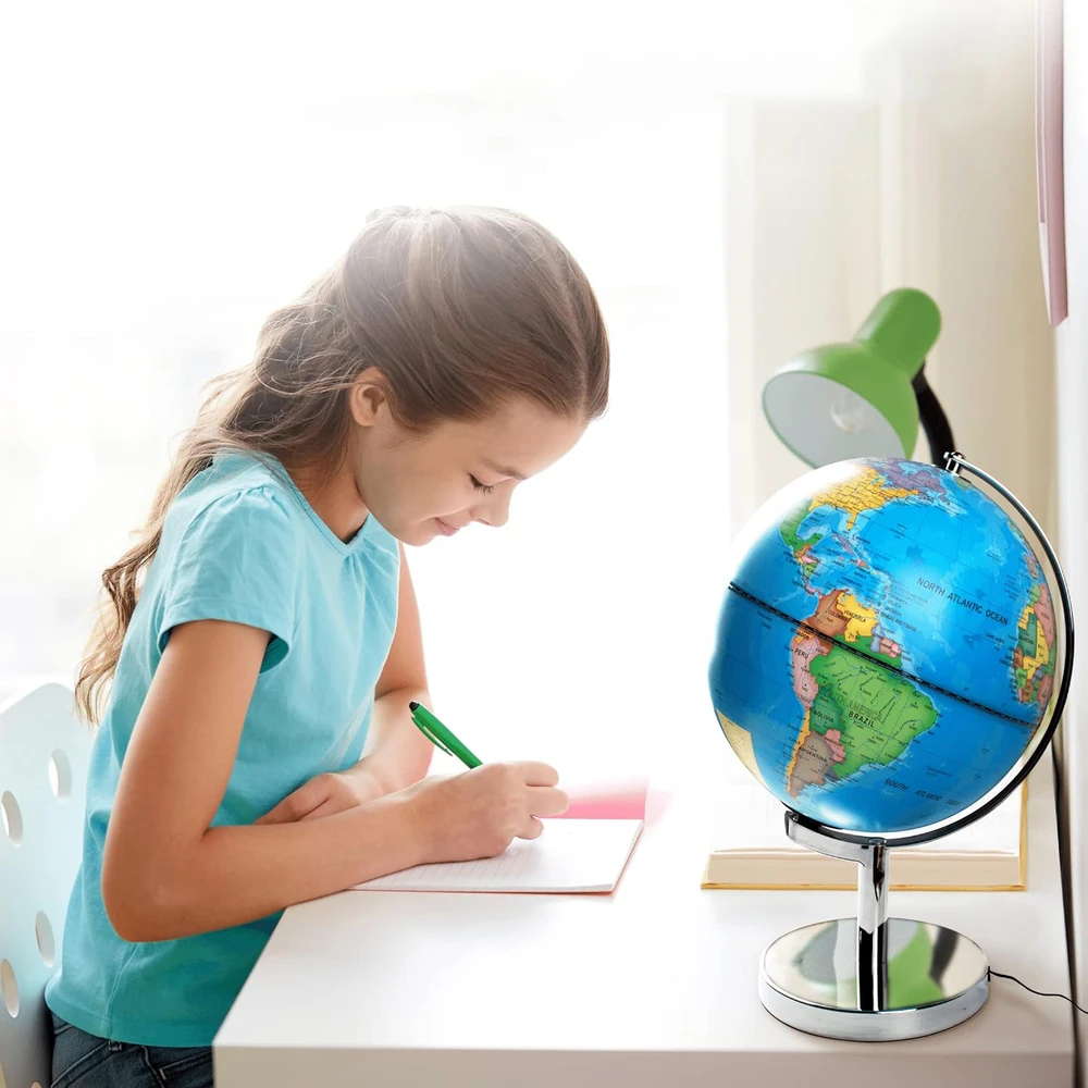 Bez Marki GLOBUS POLITYCZNO-FIZYCZNY PODŚWIETLANY NOCNA LAMPA EDUKACYJNA DEKORACJA