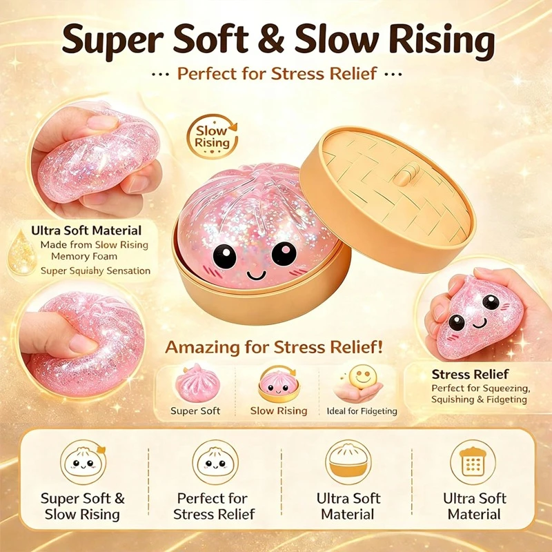 Bez Marki Gniotek Anti-streso kukuliai kukuliai Squishy Blizgantys kukuliai XXL Atpalaiduojantis