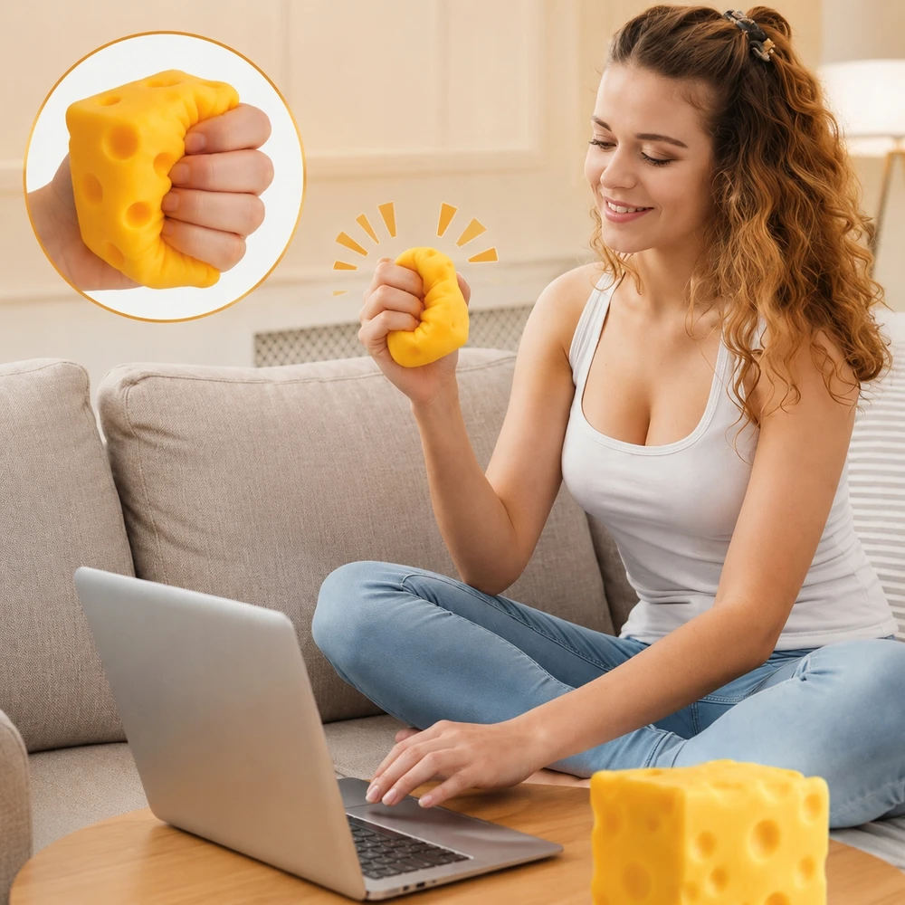 Bez Marki GNIOTEK ANTISTRESS SŪRIS GELTONAS SŪRIO KUBAS BŪTINAS MOČIUS GAUDINIMAS