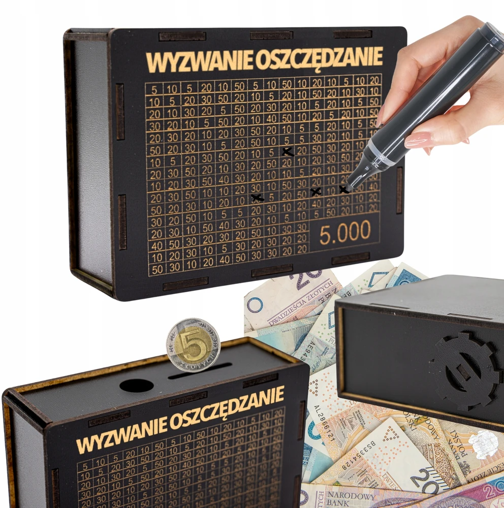 Bez Marki GRAFIKAS PIGGY BANK DOVANŲ TIKSLAS 5 000 10 000 Juodas CHALLENGE TAUPYMAS