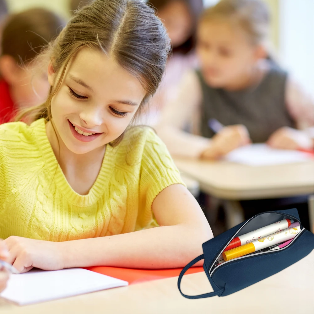 Bez Marki Granatinė mokyklinė penalas-kosmetinė su rankena