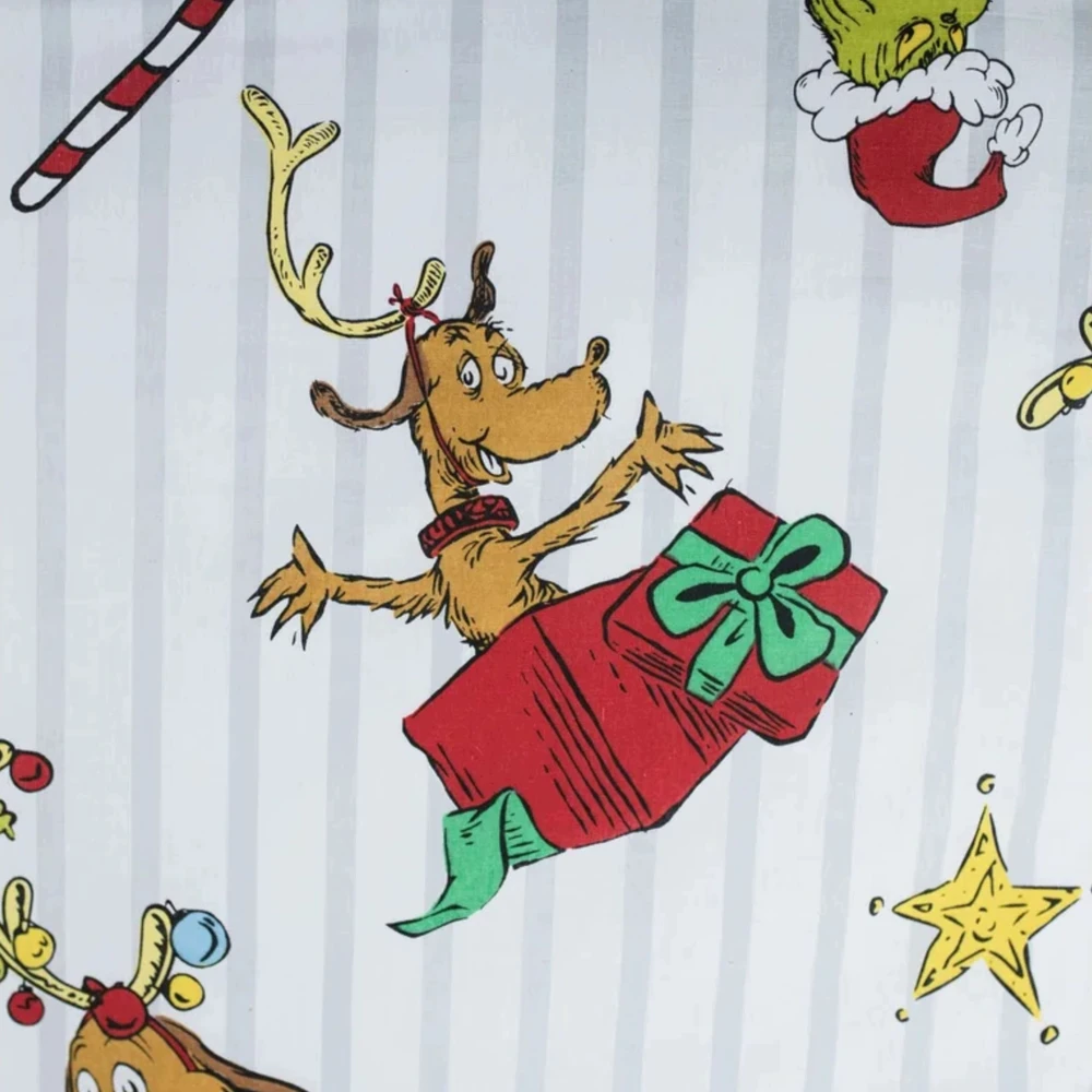 Bez Marki Grinch Świąteczna DWUSTRONNA pościel na zamek, 100% BAWEŁNA, 140x200 cm
