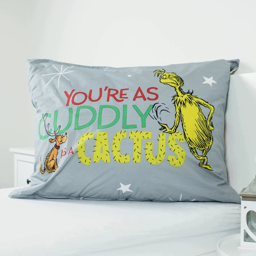 Patalynės komplektas Bez Marki Grinch Świąteczna DWUSTRONNA pościel na zamek, 100% BAWEŁNA 140x200 cm