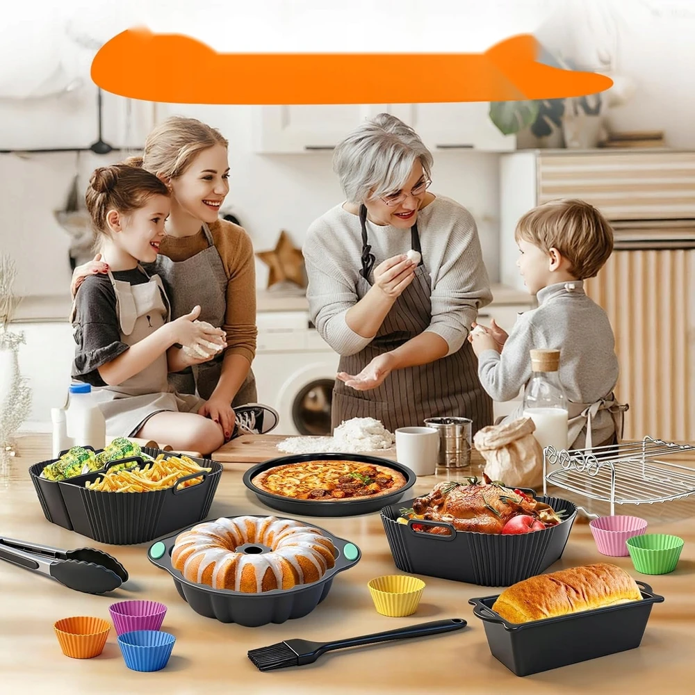 Bez Marki Gruzdintuvė 18 SZTUK 24CM Rinkinys SILIKONOWY Daugiafunkcinis KUCHENNY KOMPLET