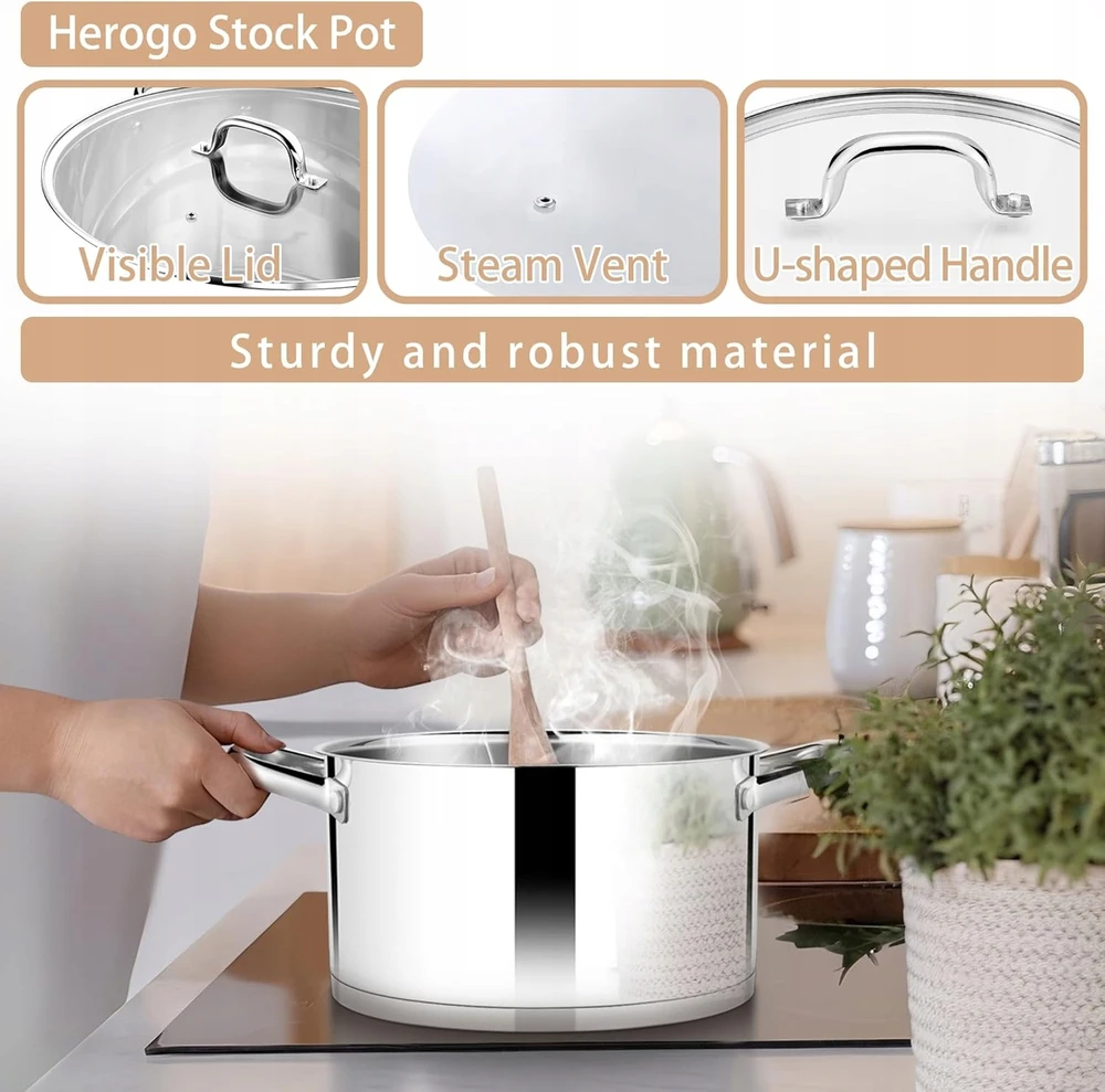 Bez Marki Herogo 7.8L nerūdijantis plienas su permatomu dangteliu, 26cm