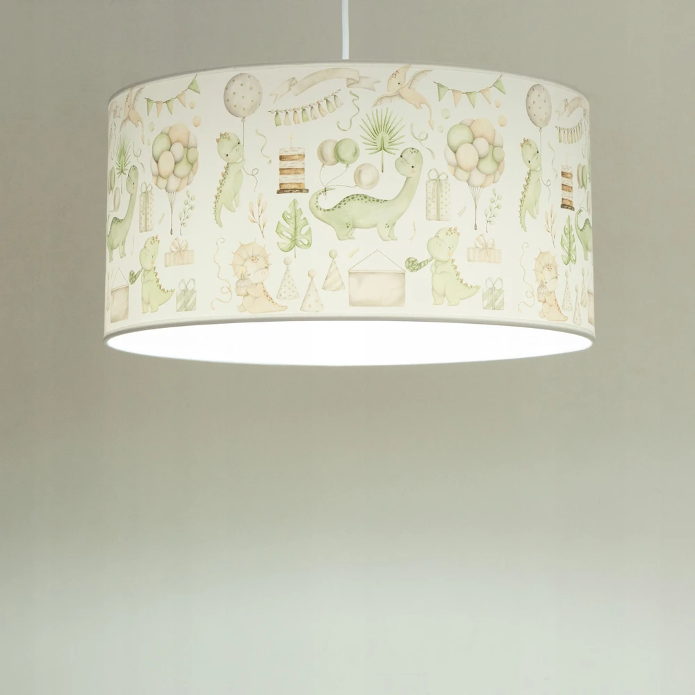 Bez Marki HEXE KIDS Lampa sufitowa dziecięca DINOZAURY 2 1 x 60W balta H0975