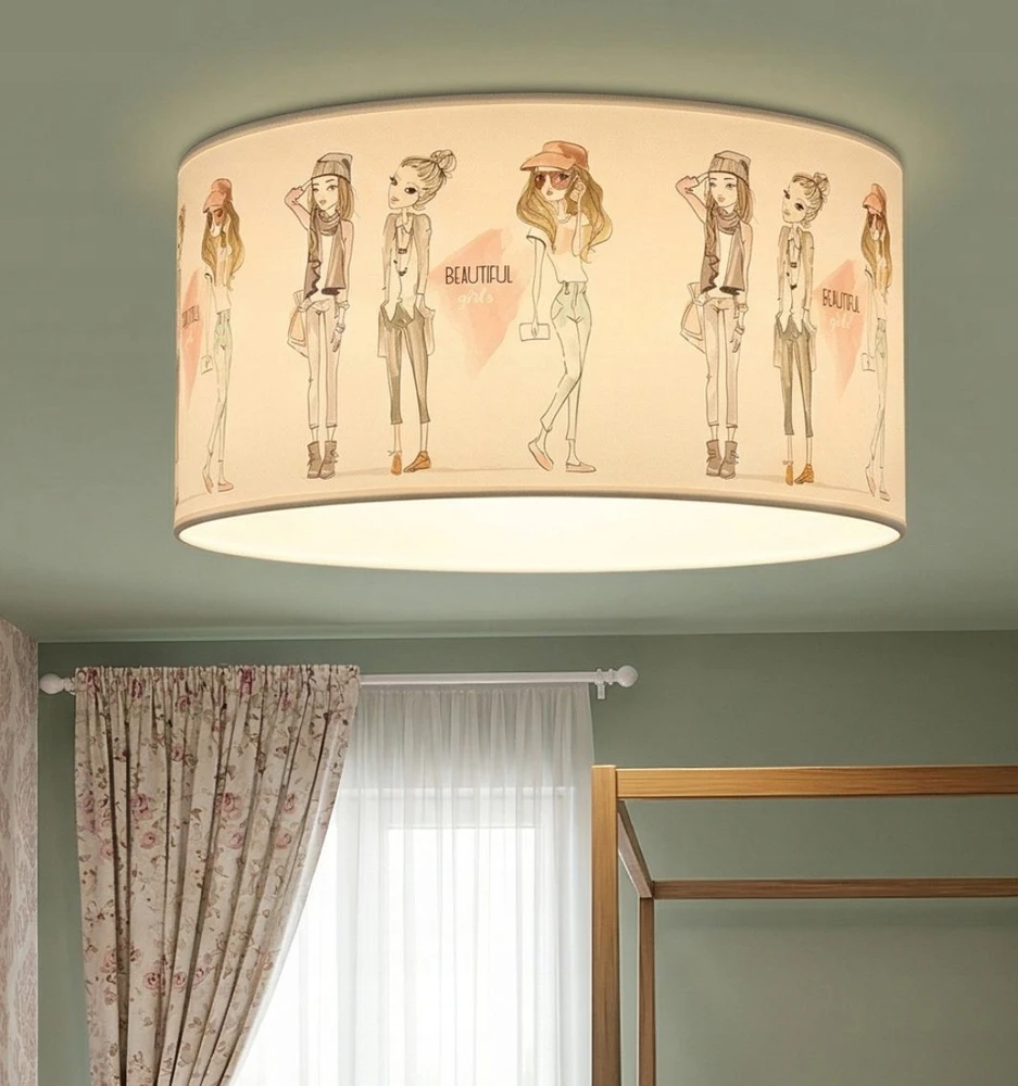 Bez Marki HEXE KIDS Lampa sufitowa dziecięca DZIEWCZYNY 3 1 x 60W balta H0991