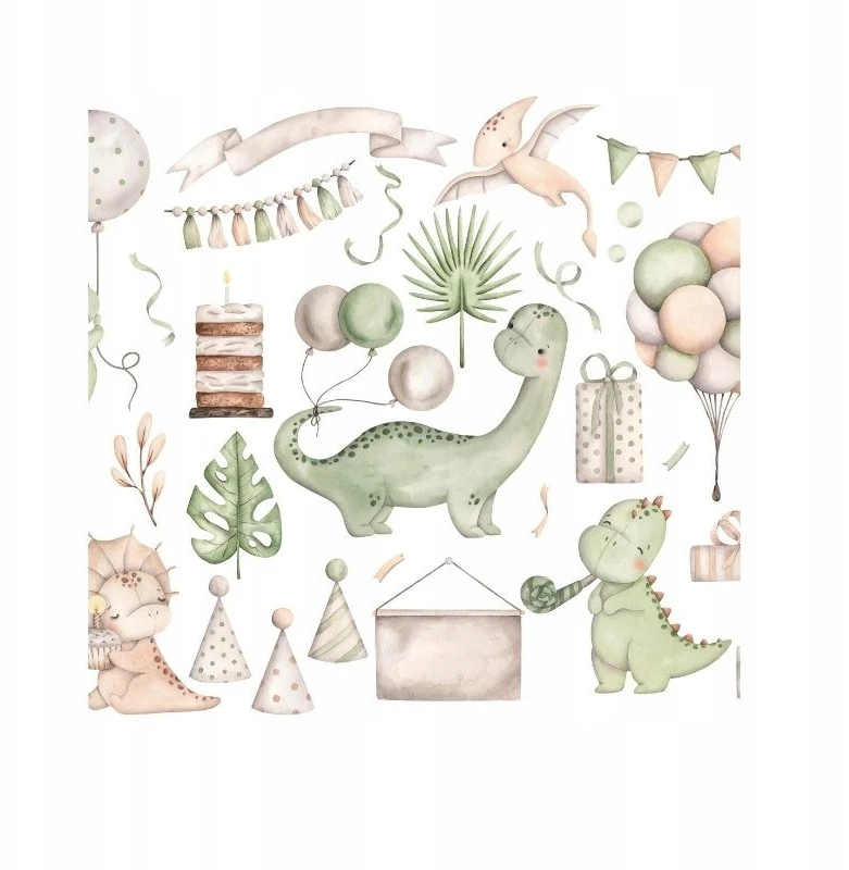Bez Marki HEXE KIDS Lampa sufitowa dziecięca DINOZAURY 2 1 x 60W balta H0975