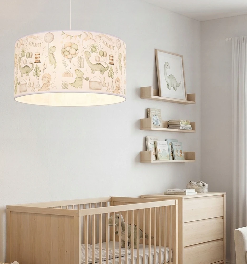 Bez Marki HEXE KIDS Lampa sufitowa dziecięca DINOZAURY 2 1 x 60W balta H0975