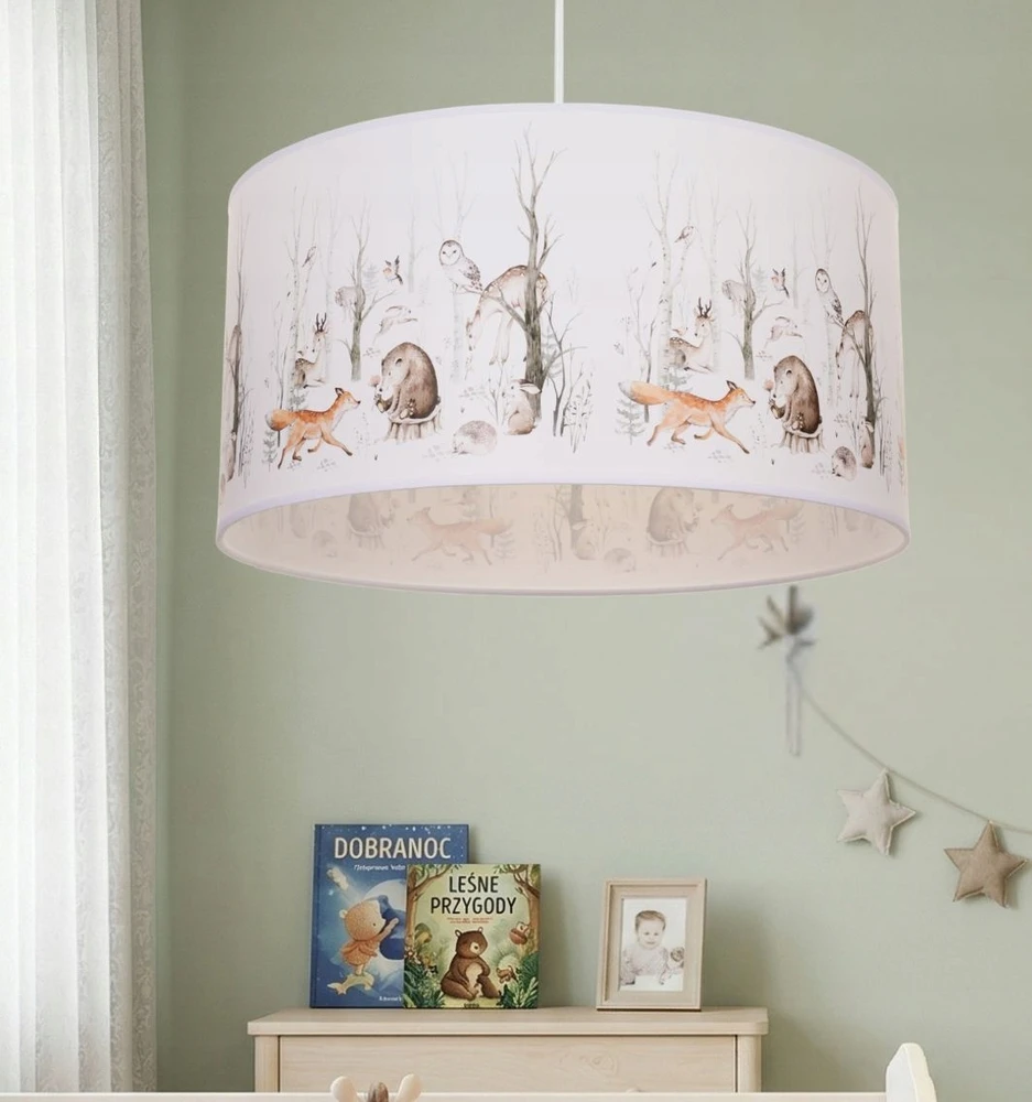 Bez Marki HEXE KIDS Lampa sufitowa wisząca dziecięca W LESIE 2 x 60W E27 balta H0951