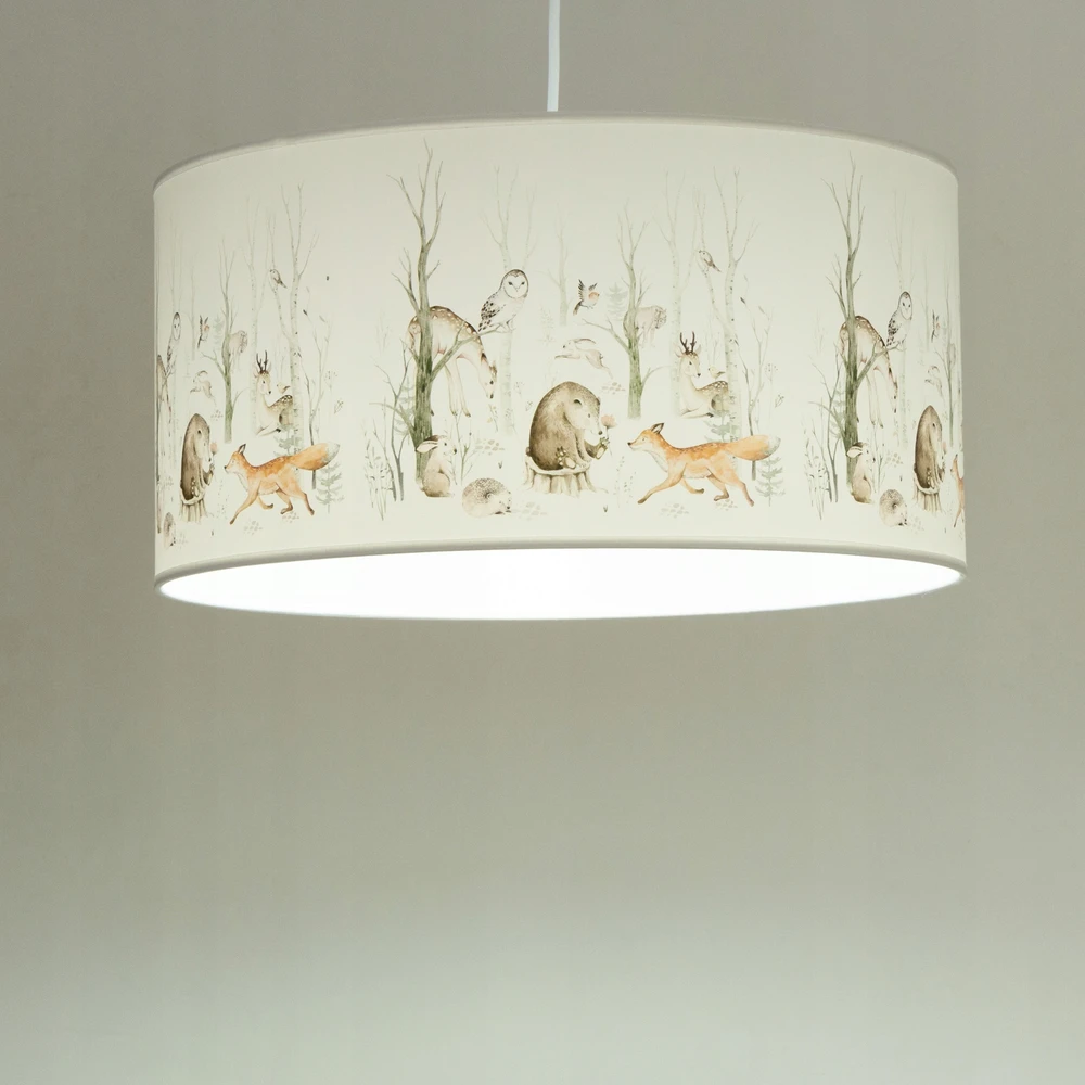 Bez Marki HEXE KIDS Lampa sufitowa wisząca dziecięca W LESIE 2 x 60W E27 balta H0951