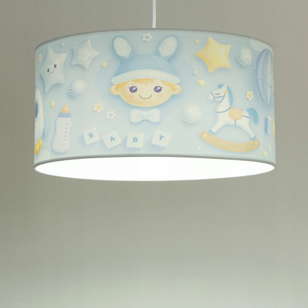 Bez Marki HEXE KIDS Lampa sufitowa wisząca dziecięca CHŁOPCZYK 1x60W mėlyna H0954
