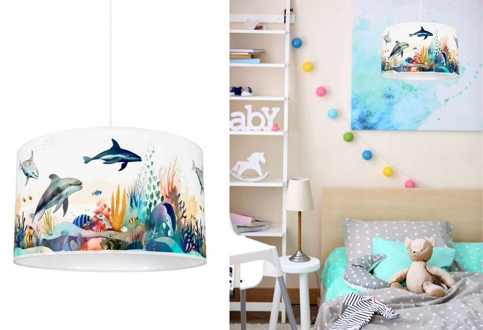 Bez Marki HEXE OCEAN Lampa dziecięca sufitowa wisząca 1 x 60W H0916