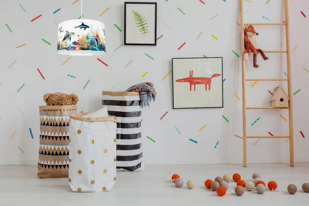 Bez Marki HEXE OCEAN Lampa dziecięca sufitowa wisząca 1 x 60W H0916