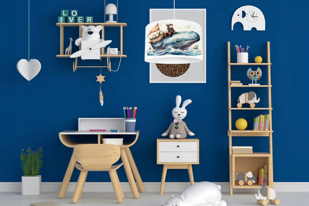 Bez Marki HEXE OCEAN Lampa dziecięca sufitowa wisząca 1 x 60W H0920