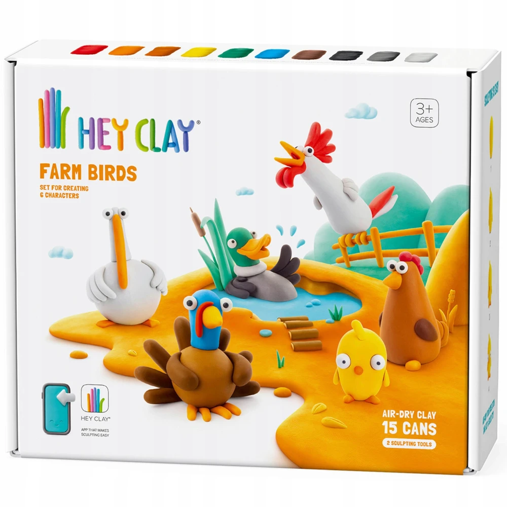 Bez Marki Hey Clay Ptaki su farmy Masa plastyczna do zabawy + priedai, ciastolina