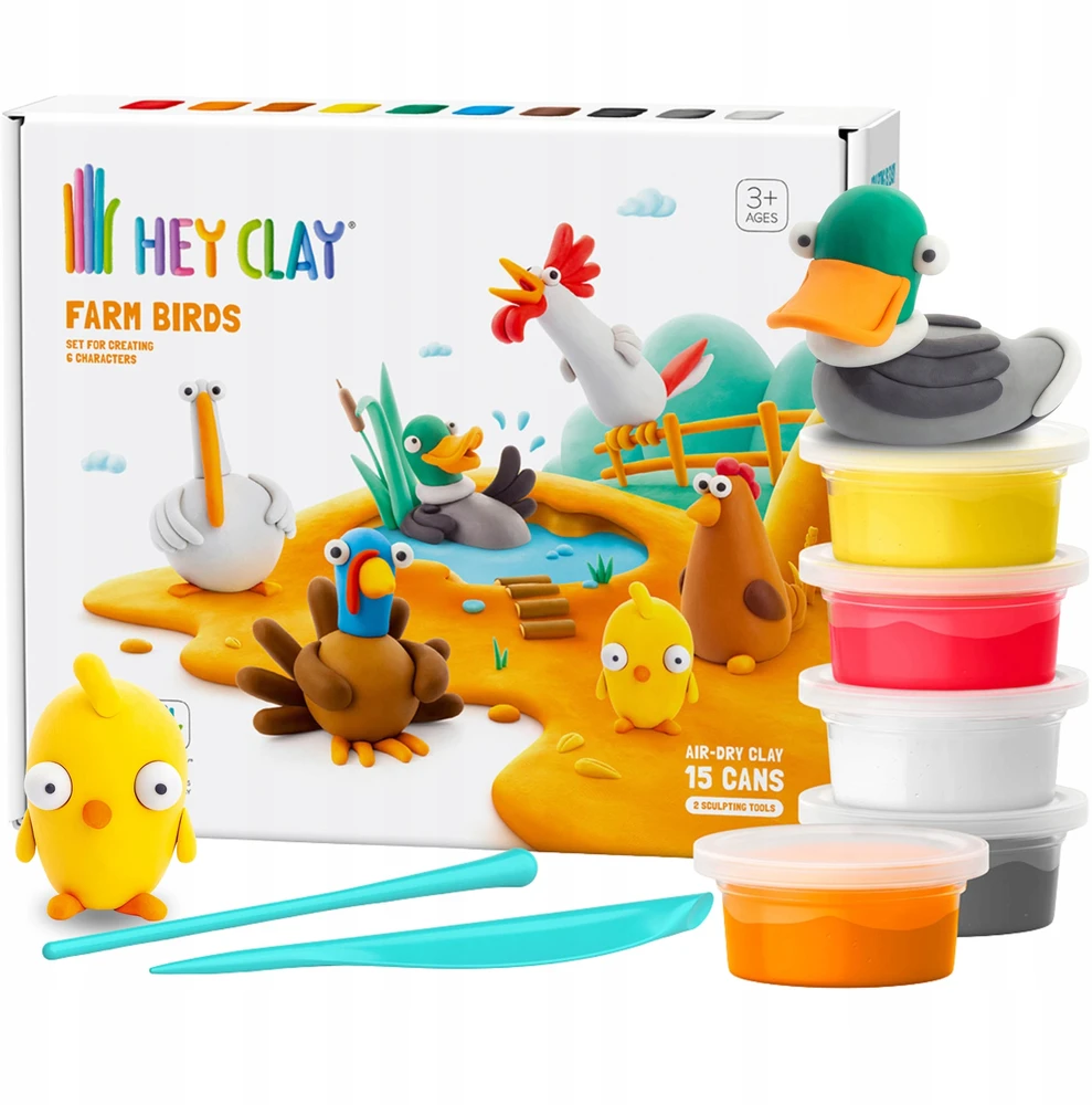 Bez Marki Hey Clay Ptaki su farmy Masa plastyczna do zabawy + priedai, ciastolina
