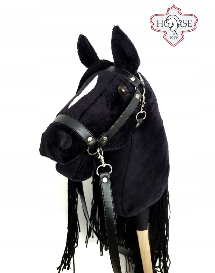 Bez Marki Hobby Horse Ikar didelis rinkinys (arklys ant lazdos) + juodos kamanos + vadelės + obuolys