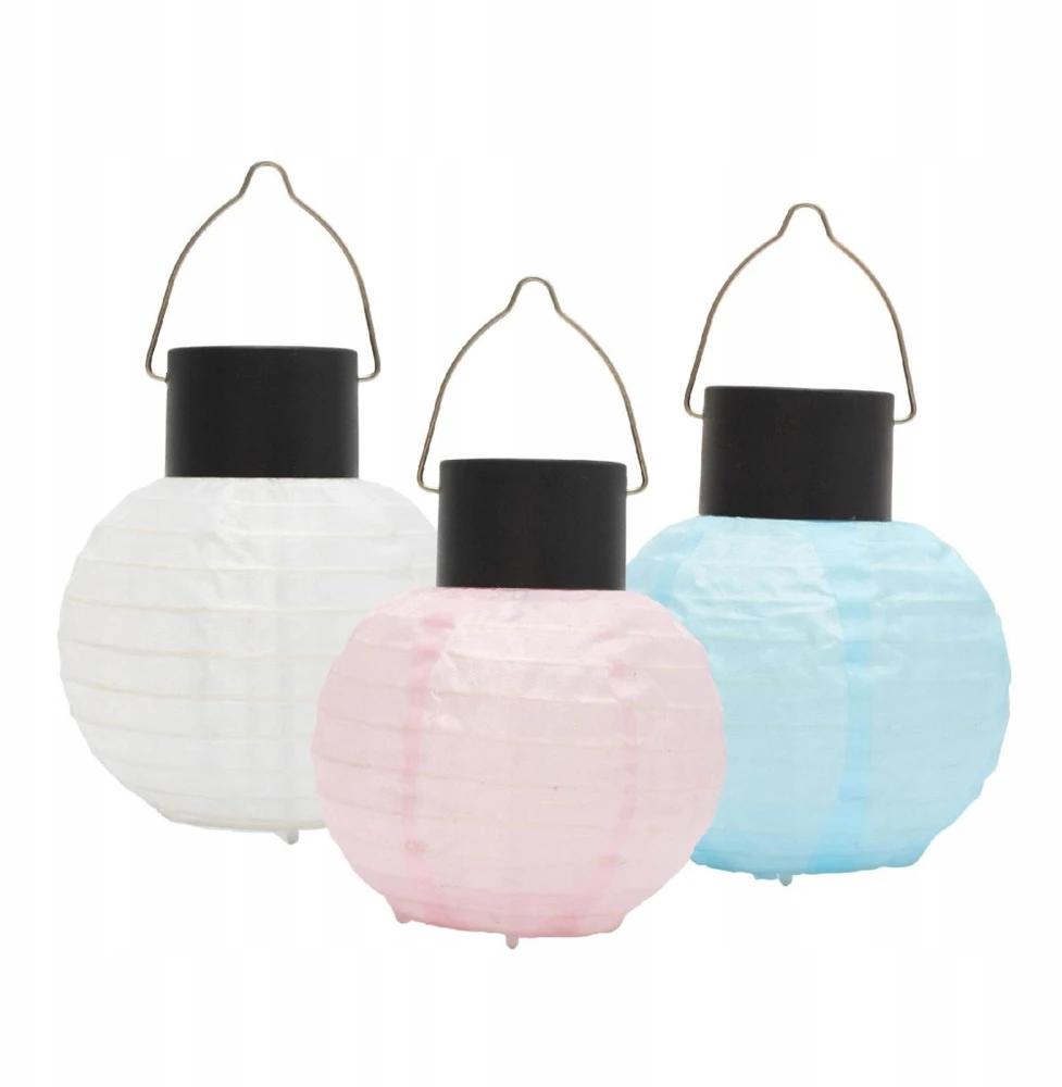 Bez Marki Home MX205 lampion solarny, komplektas 3 vnt., 1 ciepłobiała dioda LED