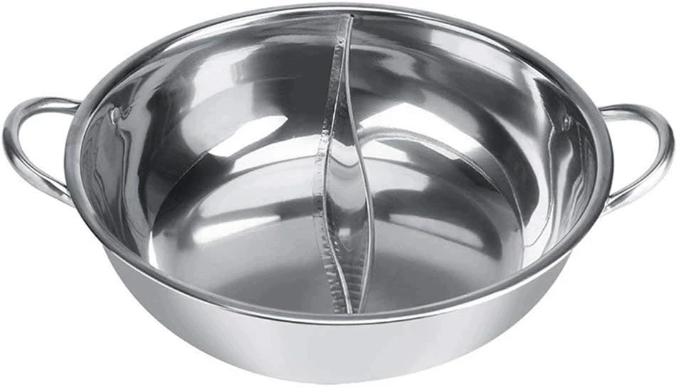 Bez Marki Hot Pot 32 cm nerūdijančio plieno dvigubo indukcinio dujų šabu