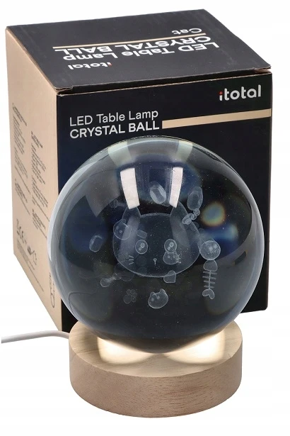 Bez Marki I-Total Kryształowa kula 8cm Z kotkiem Lampka nocna Na biurko LED na Usb