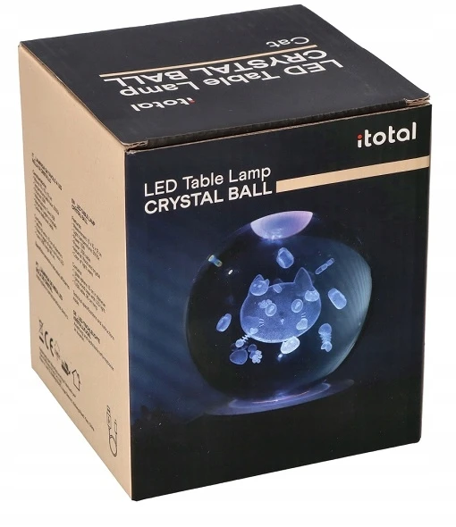 Bez Marki I-Total Kryształowa kula 8cm Z kotkiem Lampka nocna Na biurko LED na Usb