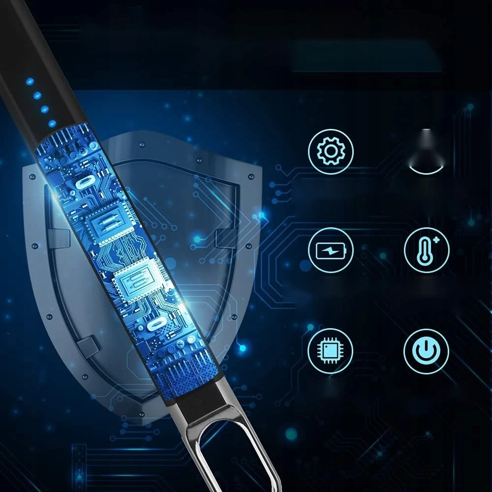 Bez Marki ILGAS USB ELEKTRINIS žiebtuvėlis, BEDEGIS, ATSPIRANT VĖJO LED