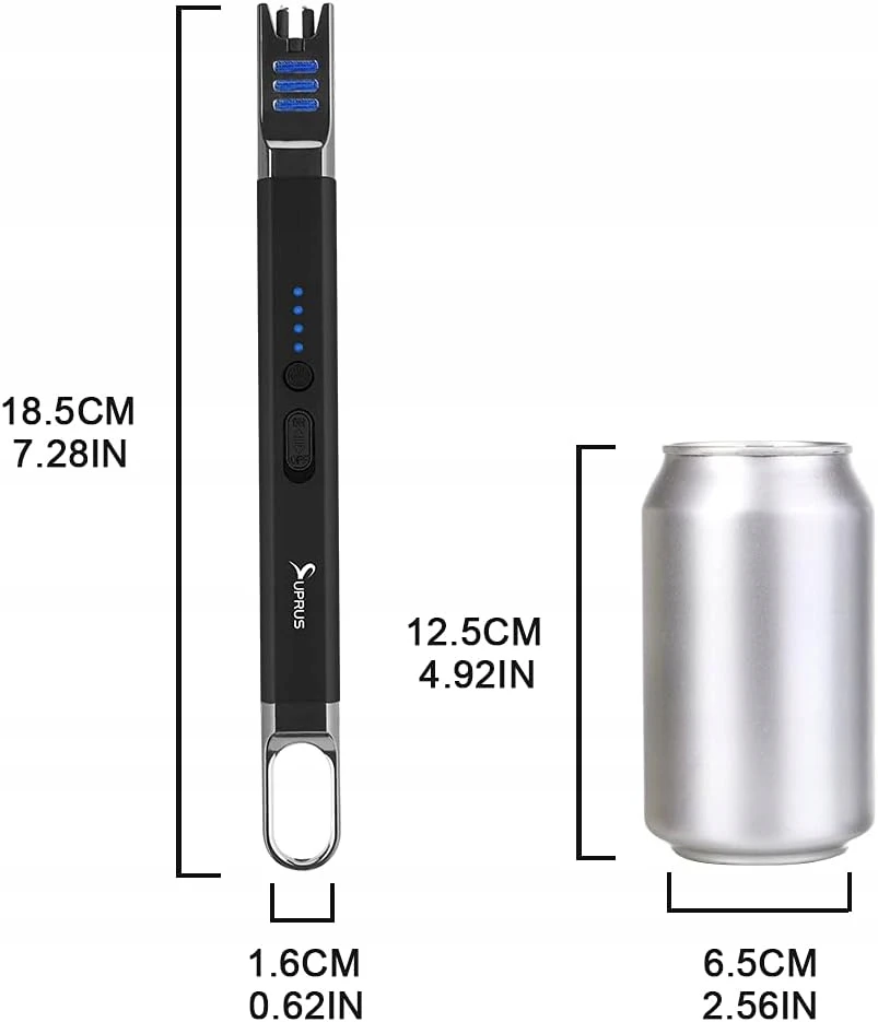 Bez Marki ILGAS USB ELEKTRINIS žiebtuvėlis, BEDEGIS, ATSPIRANT VĖJO LED